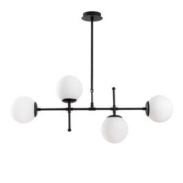 Opviq Lámpara de araña Mudoni-MR-951-3 Negra con detalles de cristal